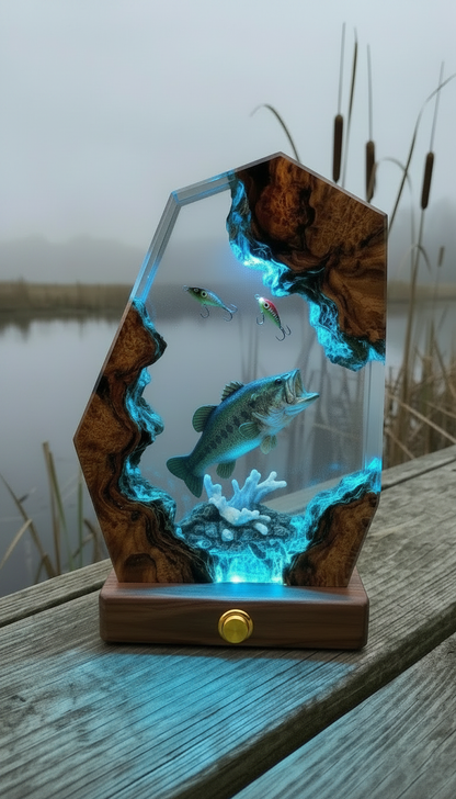 Handmade Fishing Resin Lamp