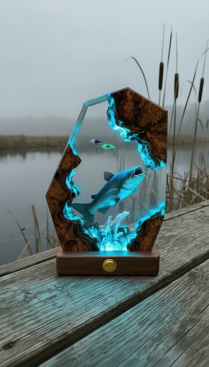 Handmade Fishing Resin Lamp